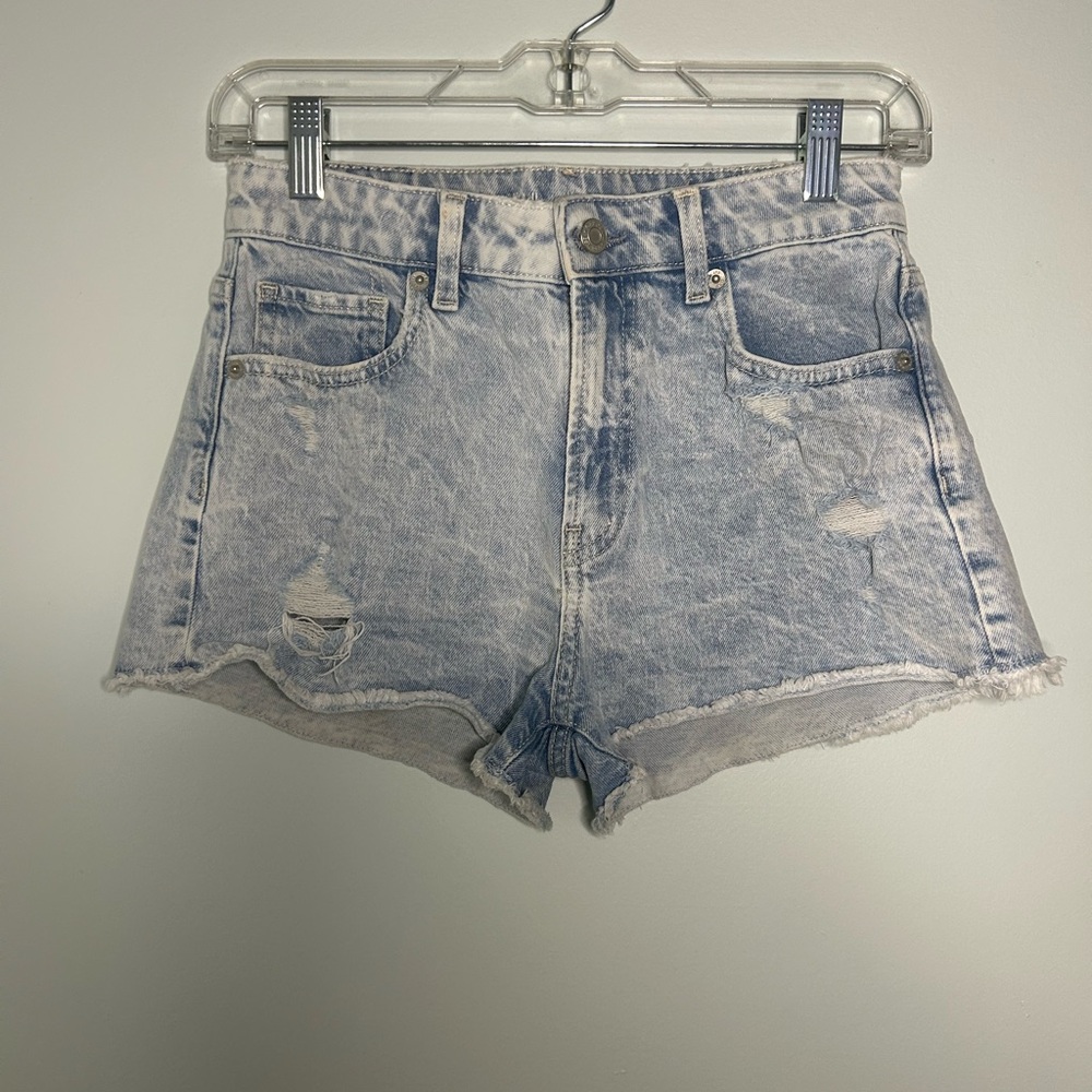 GAP Blue Jean Shorts High-Waisted Distressed